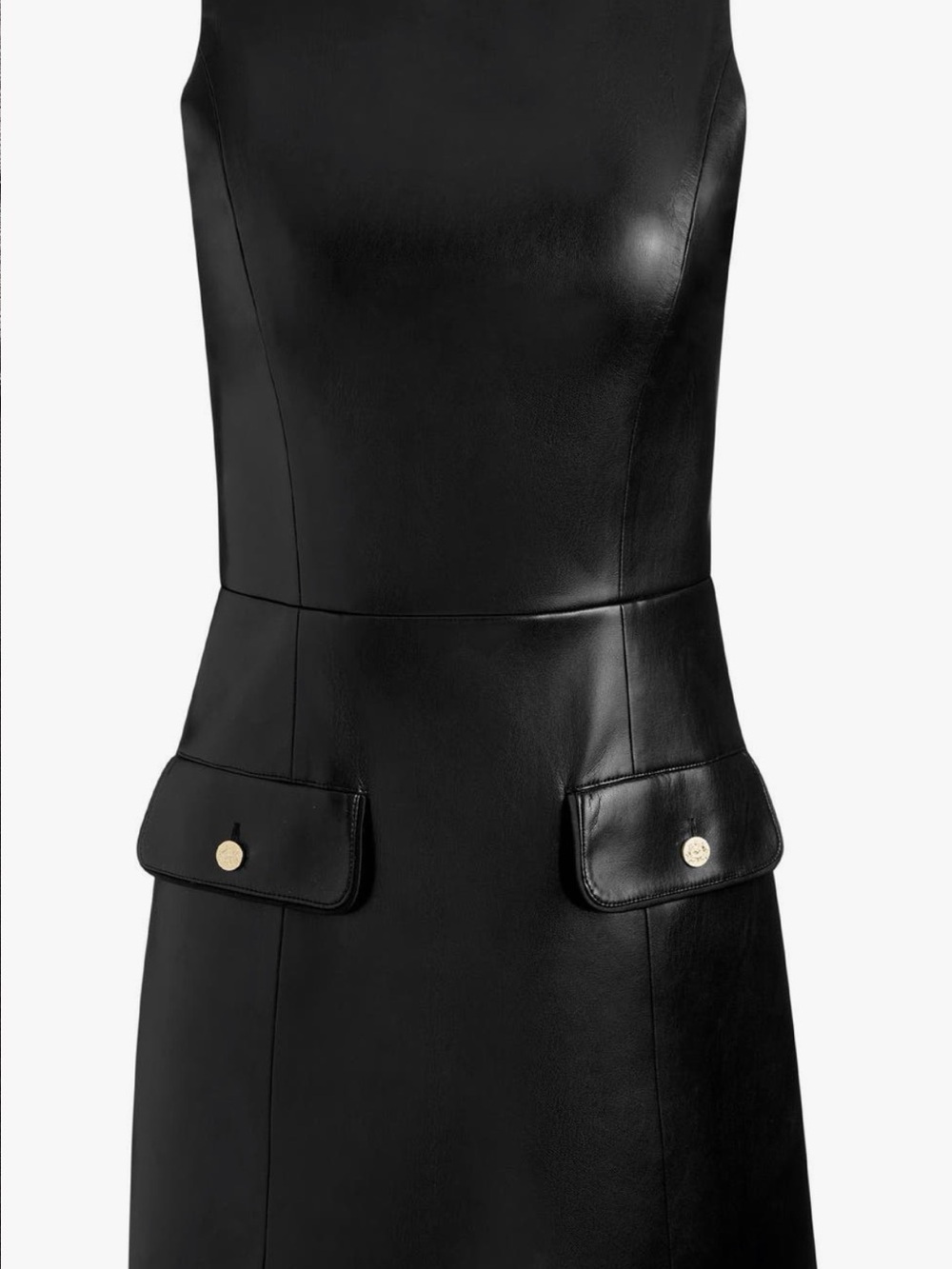 Alice + Olivia Marcella Sleeveless Faux Leather Mini Dress - Picture 5 of 5